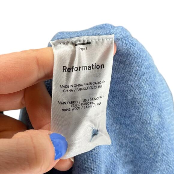 REFORMATION Nathalia Embellished Rhinestone Wool Cropped Cardigan Sweater Size M - Picture 5 of 8